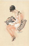 CARTE POSTALE ORIGINALE ANCIENNE ILLUSTRATEUR SIGNEE MASSART : FEMME SEINS NUS PIN UP SEXY EROTIC DES ANNEES 1920 - Pin-Ups