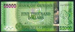 GUYANA P40a 5000 DOLLARS 2013 #ZA REPLACEMENT Signature 14 (first Signature ) UNC. - Guyana