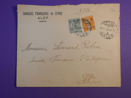 AB0 SYRIE  OCC. MILITAIRE FRANCAISE  BELLE  LETTRE RR 1923  ALEP+SEMEUSES SURCHARGES O.M.F. + AFF. INTERESSANT+++ - Covers & Documents