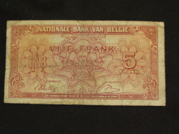 5 Francs - VYF FRANK - Banque Nationale De Belgique - 1943  **** EN ACHAT IMMEDIAT **** - 5 Franchi