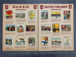 18 X RUSSIE RUSSIA FINLANDE Finland 18 Chromos Serie Complete 1930's Pub: Album Pupier TB 68 X 51mm Poinçonnées EUROPE - Autres & Non Classés