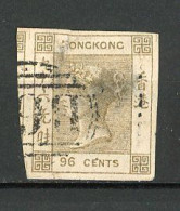 H-K  Yv. N° 7 ; SG N° 7 Sans Fil Dent 14 (o) 96c Gris-olive  Victoria  Cote 500 Euro D  2 Scans - Usati