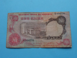One NAIRA ( See / Voir Scans ) Central Bank Of NIGERIA ( Circulated )  ! - Nigeria