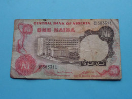 One NAIRA ( See / Voir Scans ) Central Bank Of NIGERIA ( Circulated )  ! - Nigeria