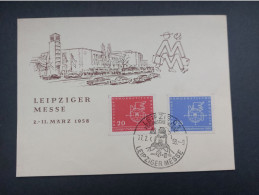 DDR 1958: Leipziger Messe, Ersttagskarte Michel 618-619 - 1950-1970