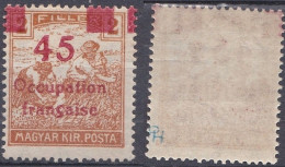 Arad Occupation Française En Hongrie Mi 16 Type I  * Moissonneurs Variété Du O Surélevé (K7) - Unused Stamps