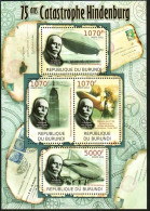 Burundi 2012 75th Anniversary Of The Hindenburg Airship Crash，MS MNH - Ongebruikt