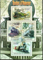 Burundi 2012 Early Steam Powered Locomotives For Trains，MS MNH - Unused Stamps