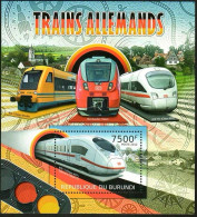 Burundi 2012 Transportation German Railway ICE3 Electric High Speed Train，MS MNH - Ongebruikt