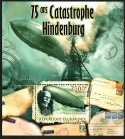 Burundi 2012 75th Anniversary Of The Hindenburg Airship Crash，MS MNH - Neufs