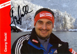 Autogramm AK Rodeln Rennrodler Georg Schorsch Hackl Rodelclub RC Berchtesgaden Bischofswiesen Olympiasieger Olympia Gold - Authographs