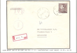 TP 848A Poortman + C.méc.12,00 Fr S/L. Recommandée Uit Balen Obl. MOL 19/8/70 > Antwerpen - Cartas & Documentos