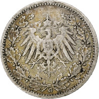 Empire Allemand, 1/2 Mark, 1906, Karlsruhe, TB, Argent, KM:17 - 1/2 Mark