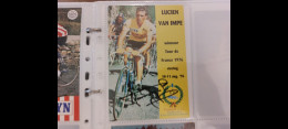 Lucien Van Impe 10x15 Autografo Autograph Signed - Cyclisme