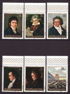 Rwanda 449 T/m 454 Used Beethoven Music Art (1971) - Used Stamps