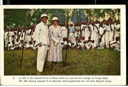 Carte Illustré Obl. N° 30. Vue : 6. Voyage Au Congo Du Couple Royale- Obl . COXYDE 20/071937 Pour Gand - Tarjetas 1934-1951