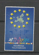 FINLAND FINNLAND European Union Poster Stamp Vignette Reklamemarke Sticker/Aufkleber, Used, On Piece - Erinnophilie