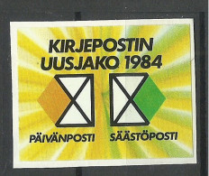 FINLAND FINNLAND 1984 Postal Service Post Poster Stamp Vignette Reklamemarke Sticker/Aufkleber, Used, On Piece - Erinnophilie