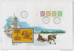 Busta Primo Giorno (FDC) First Day Cover - Grande Formato - Big Size ! Finlandia Finland - Renne 1982 Snow Winter - FDC