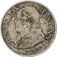 États Italiens, PAPAL STATES, Pius IX, 10 Soldi, 50 Centesimi, 1866, Roma, TB+ - Vatican