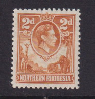 NORTHERN RHODESIA   - 1938 George VI 2d  Hinged Mint (a) - Nordrhodesien (...-1963)