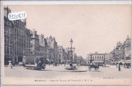 BORDEAUX- ALLEES DE TOURNY ET IMMEUBLE Y. M. C. A.- UN TRAMWAY AVEC PUBS MAGGI ET LION NOIR - Bordeaux