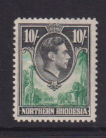 NORTHERN RHODESIA   - 1938 George VI 10s  Heavy Hinged Mint - Rhodesia Del Nord (...-1963)