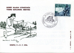 Yugoslavia, Young Explorers Meeting, Gospic 1976, N. Tesla's Engine - Lettres & Documents
