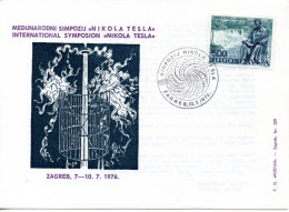 Yugoslavia, International Symposium N. Tesla Zagreb 1976 - Cartas & Documentos