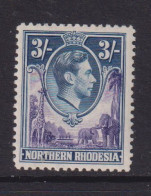 NORTHERN RHODESIA   - 1938 George VI 3s  Hinged Mint - Northern Rhodesia (...-1963)