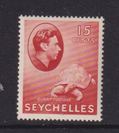 SEYCHELLES   - 1938 George VI 15c (SG139a) Hinged Mint - Seychelles (...-1976)