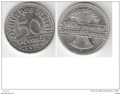 Germany Weimar  50 Pfennig 1921 F Km 27  Unc !!!!!!! Catalog Val  15,00$ - 50 Rentenpfennig & 50 Reichspfennig