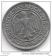 *weimar Rep 50   Pfennig 1928 A Km 49    Xf+ !!! Catalog Val 20,00$ - 50 Renten- & 50 Reichspfennig