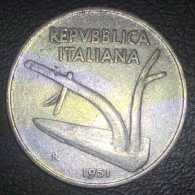 Italia 10 Lire, 1951 - 10 Liras