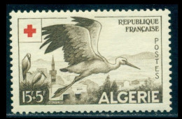 1957 Birds,Red Cross, The White Stork Ciconia Alba,Algeria,Mi.366,MNH - Storchenvögel