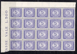 Italia (1947) - 5 Lire Segnatasse, Filigrana Ruota SA ** - Postage Due