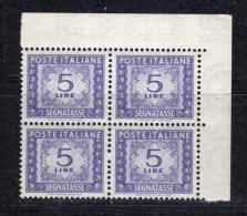 Italia (1947) - 5 Lire Segnatasse, Filigrana Ruota SA ** - Taxe