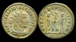 Diocletian AE Post Reform Radiate Emperor Receiving Victory On Globe - The Tetrarchy (284 AD To 307 AD)