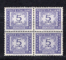 Italia (1947) - 5 Lire Segnatasse, Filigrana Ruota SA ** - Portomarken