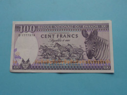 100 Cent Francs ( See / Voir Scans ) Banque Nationale Du RWANDA - 1-08-1982 ( Circulated ) XF ! - Rwanda