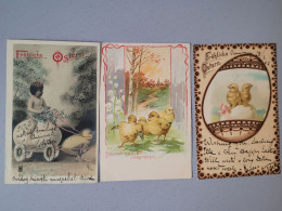 3 Cartes Fete De Paques , Avec Des Poussin , Cartes 1900 - Pâques