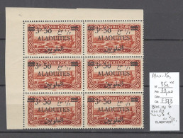 Alaouites - Yvert 35e**  Dans Bloc De 6 - Variété Sans Le 1 De 1/R - Unused Stamps