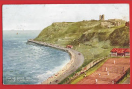 YORKSHIRE   SCARBOROUGH   MARINE DR + CASTLE Pu 1934  + TENNIS - Scarborough