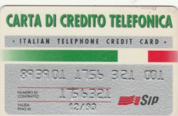 CARTA DI CREDITO TELEFONICA 12/93 (PY1652 - Usages Spéciaux