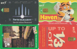 LOT 4 PHONE CARDS REGNO UNITO CHIP (PY2169 - BT Algemeen
