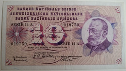 SUISSE - Billet De 10 Francs De 1958 - 2 Photos - Svizzera