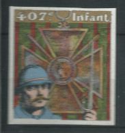 Vignette DELANDRE - France - 407 éme Régiment Infanterie - 1914 -18 WWI WW1 Poster Stamp - Erinnophilie