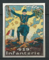 Vignette DELANDRE - France - 419 éme Régiment Infanterie - 1914 -18 WWI WW1 Poster Stamp - Erinnophilie