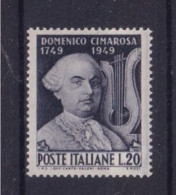 Repubblica Italiana 1949 - Bicentenario Della Nascita Di Domenico Cimarosa - Valore L. 20 Nuovo Mnh - Italien