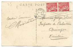 Type MERCURE 30c EN PAIRE Sur Carte Postale 1944 - PARIS 49 - 1938-42 Mercurius